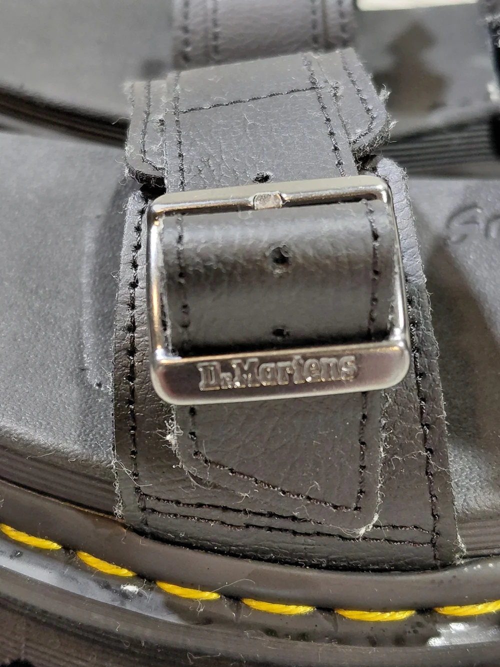 Dr Martens Myles Unisex Black Slide Sandals Two Strap Leather Adj Buckles M9 W10